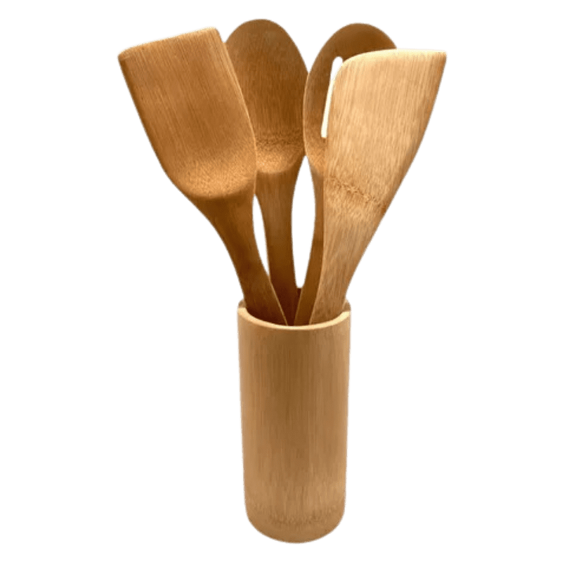 Kit Utensílios de Bambu