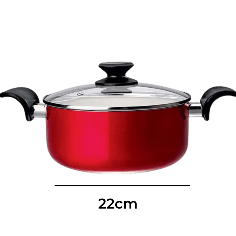 Panela Caçarola 22cm Vermelha